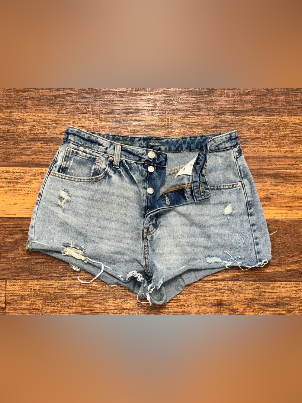 wild fable Light Blue Distressed Denim Cutoff Shorts